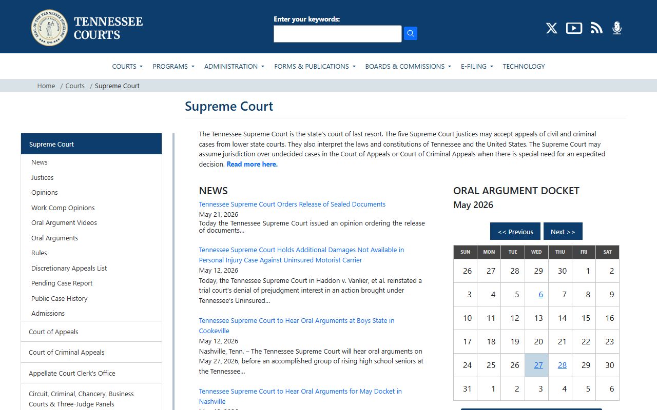 Tennessee Supreme Court rules that shape access to Williamson County inmate-related court records