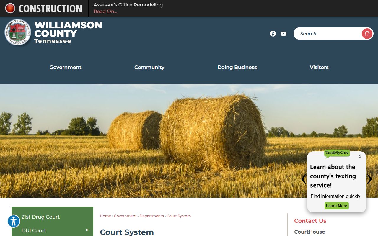 Williamson County County Clerk page for marriage licenses